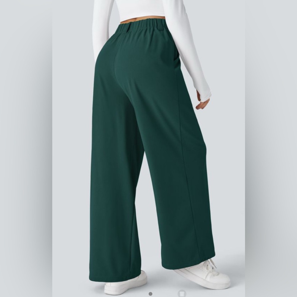 Halara waffle pant forest green